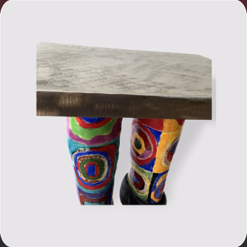Table-Art SII, tafel gemaakt van keramiek, oxides en staal